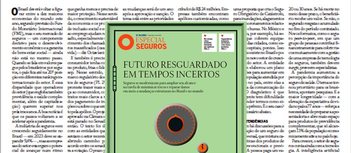 Seguros são tema de caderno especial do Jornal O Globo