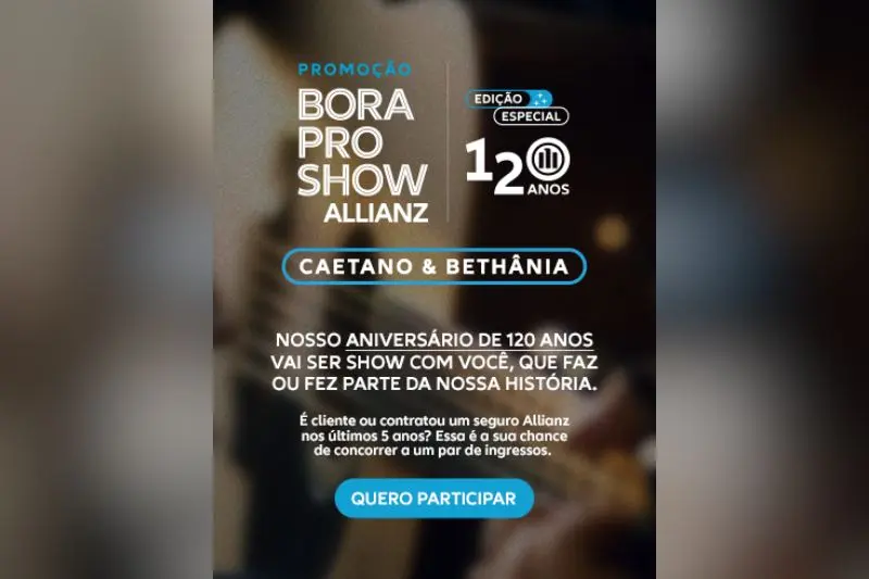 Allianz Seguros sorteia ingressos para show com ícones da música nacional